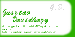 gusztav davidhazy business card